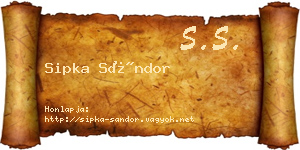 Sipka Sándor névjegykártya