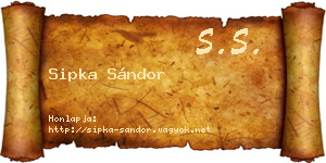 Sipka Sándor névjegykártya