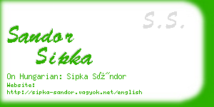 sandor sipka business card